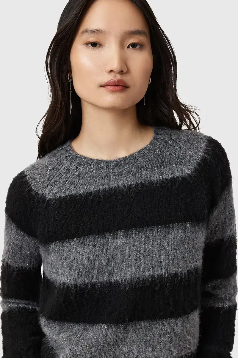 maglione con lana LOU colore nero W053KD miniatura 2