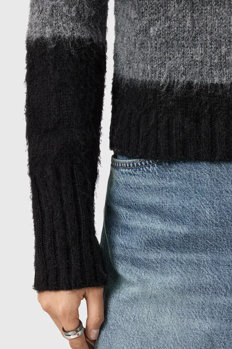 maglione con lana LOU colore nero W053KD miniatura 3