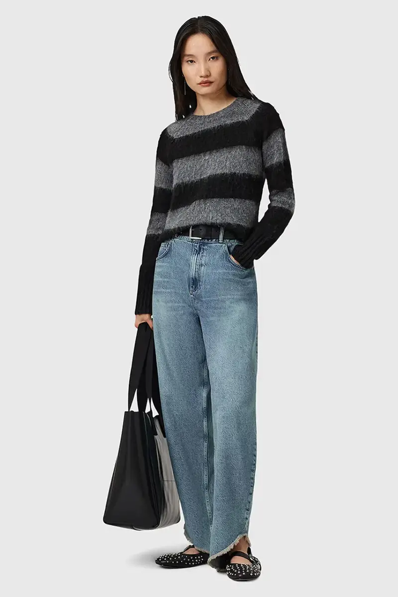 maglione con lana LOU colore nero W053KD miniatura 5