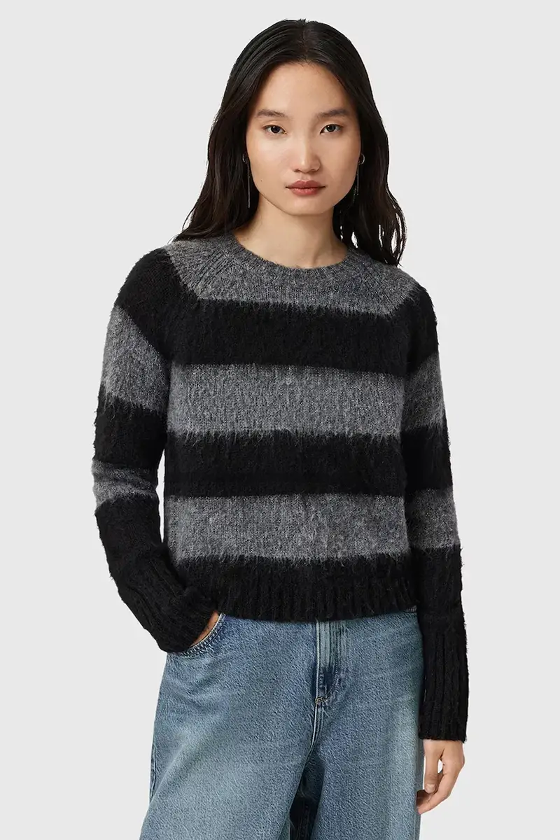 maglione con lana LOU colore nero W053KD