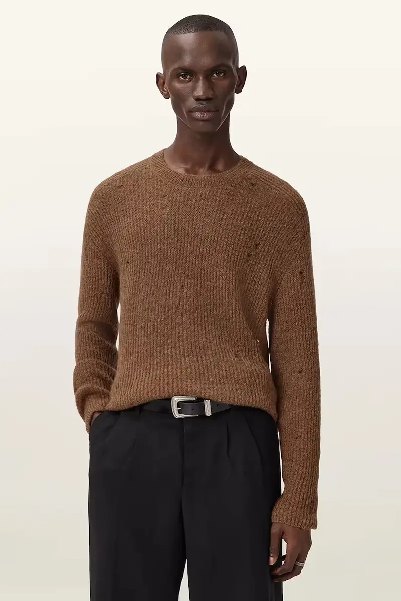 maglione con lana Marrone