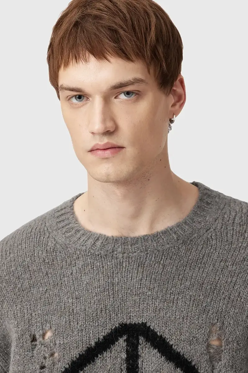 maglione con lana MESSAGE colore grigio M013KD miniatura 2