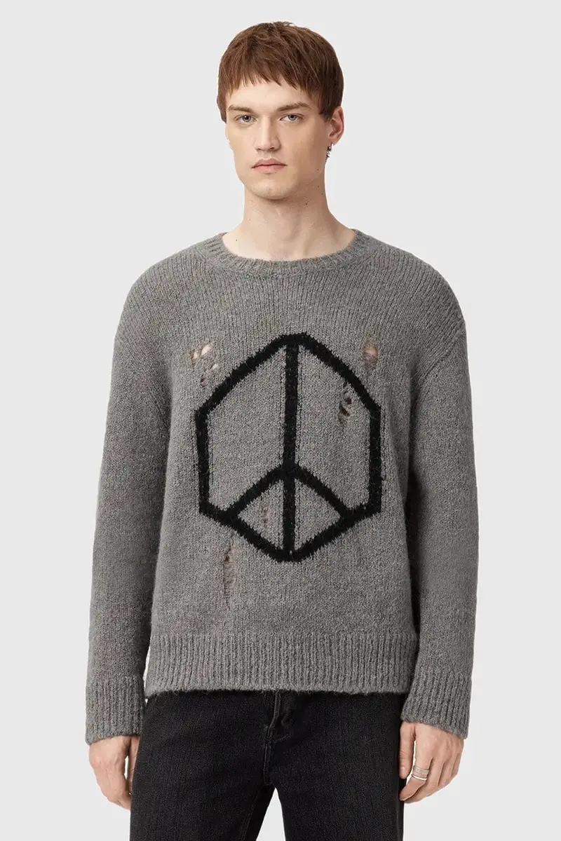 maglione con lana MESSAGE colore grigio M013KD miniatura 4