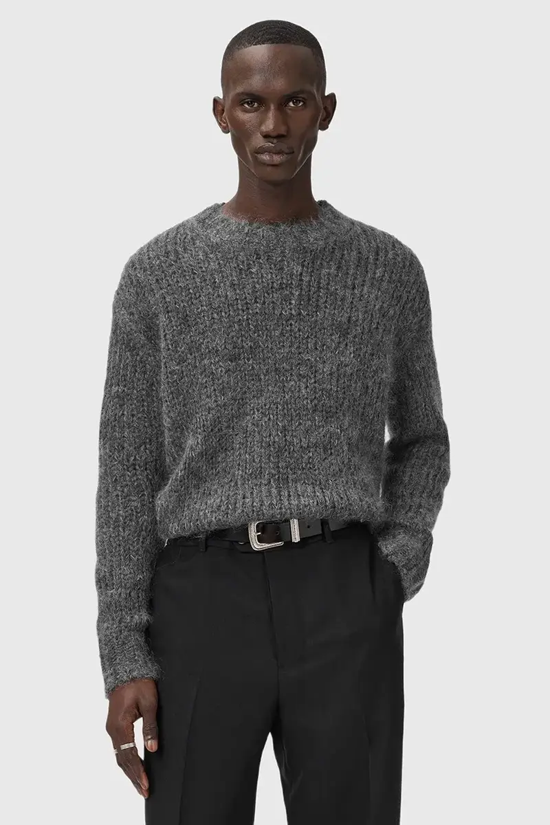 maglione con lana MYLES colore grigio M050KD miniatura 4