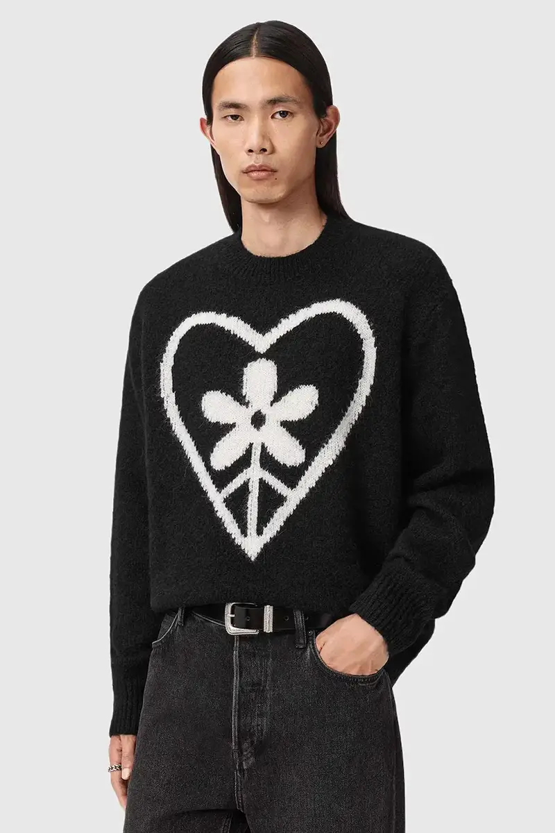 maglione con lana Nero