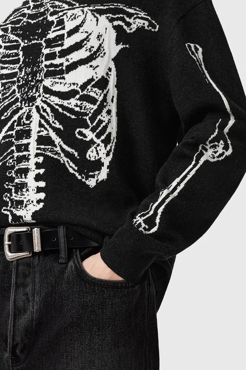 maglione con lana SKELLI colore nero M051KD miniatura 2