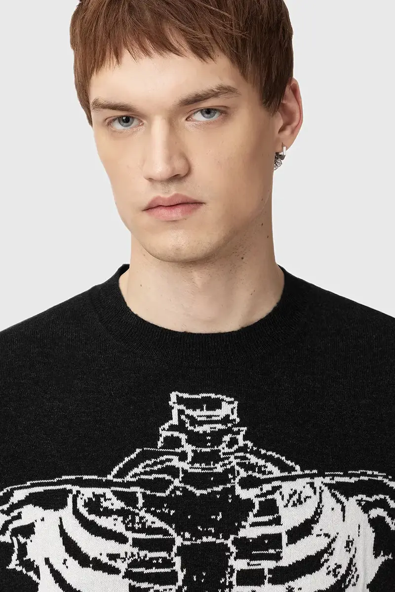 maglione con lana SKELLI colore nero M051KD miniatura 3