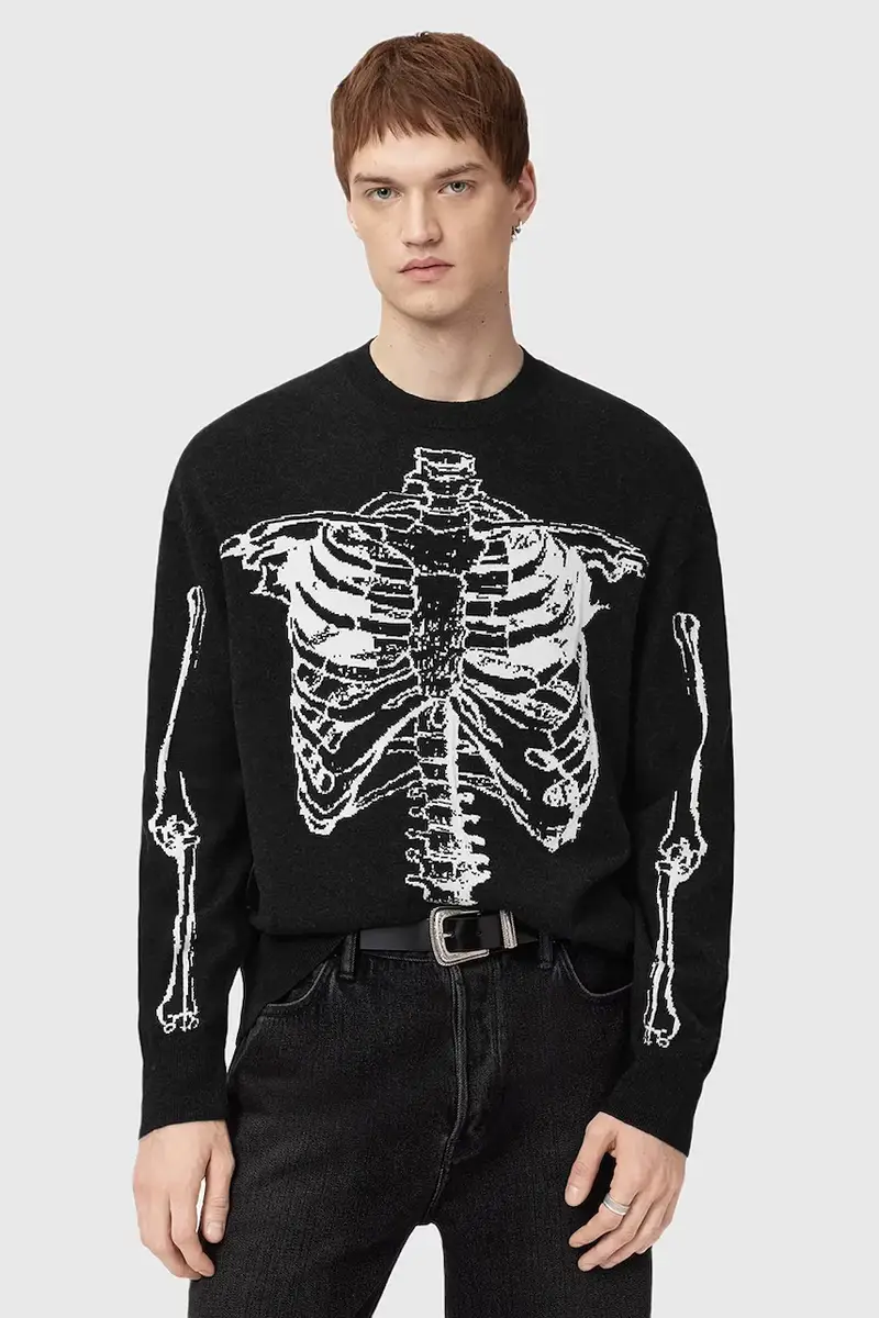 maglione con lana SKELLI colore nero M051KD