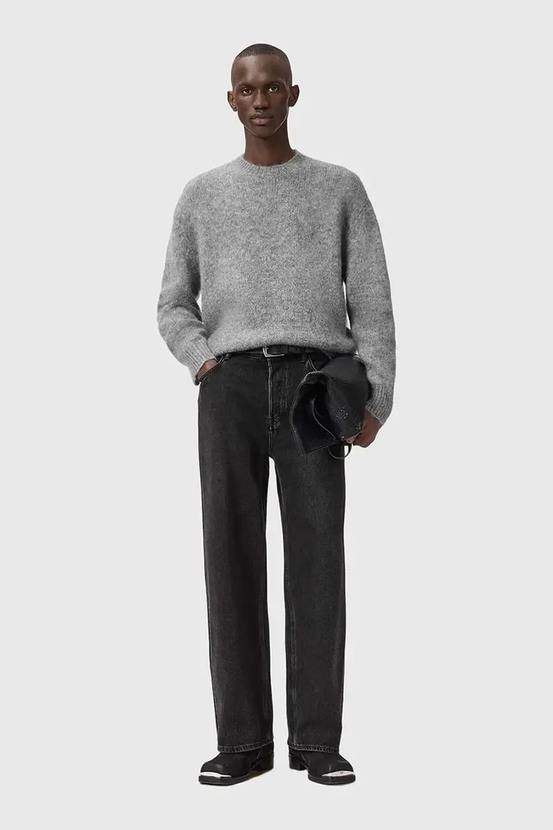 maglione con mohair COBY colore grigio M005KD miniatura 4