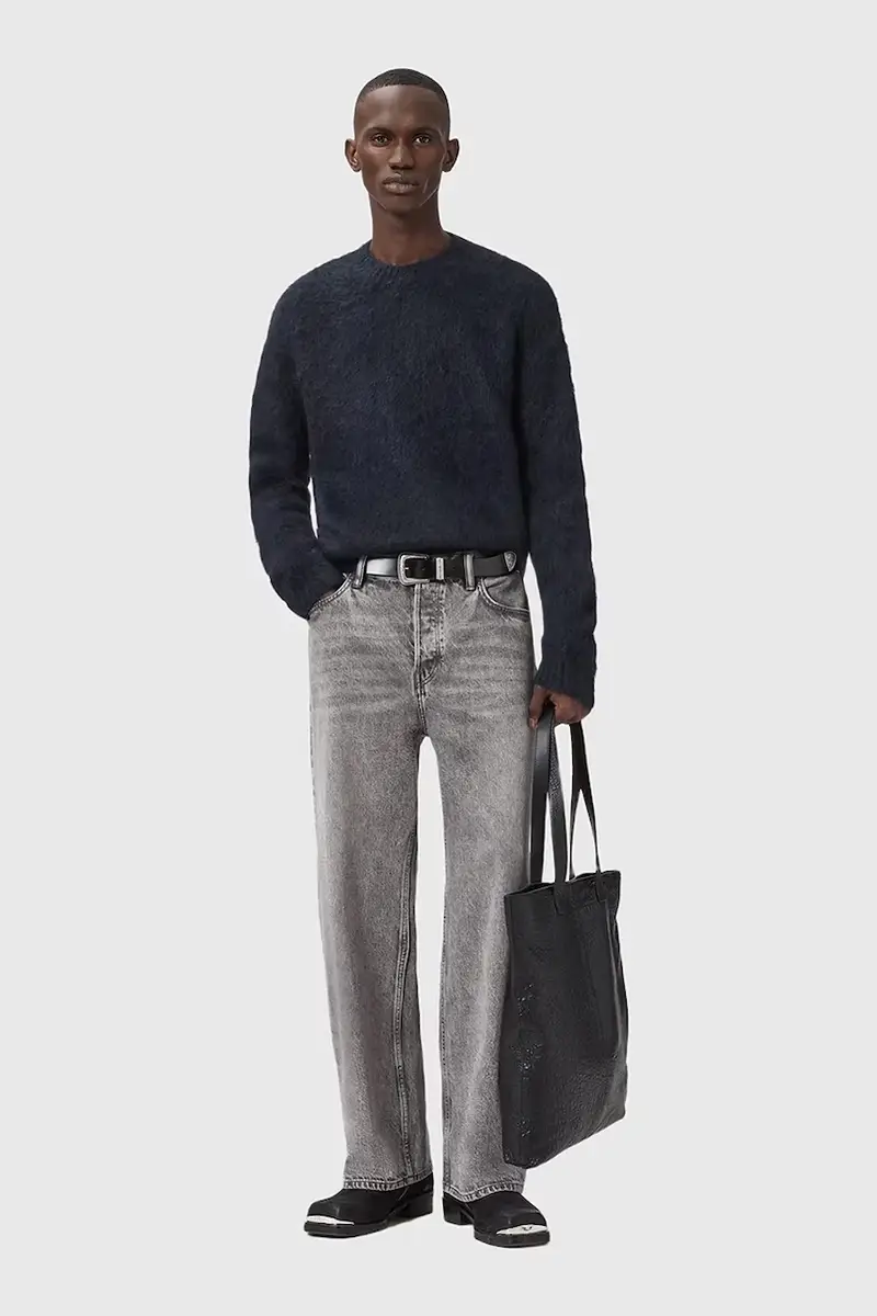 maglione con mohair COBY colore nero M005KD miniatura 5