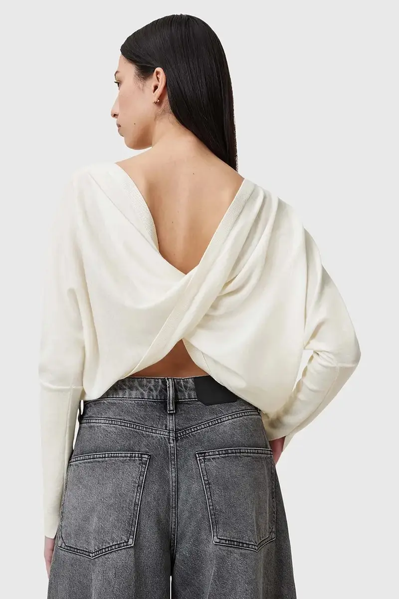 maglione in lana JULIEANA donna colore bianco W035KB miniatura 2