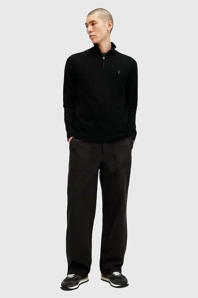 maglione in lana KILBURN ZIP FUNNEL colore nero M082KB miniatura 4