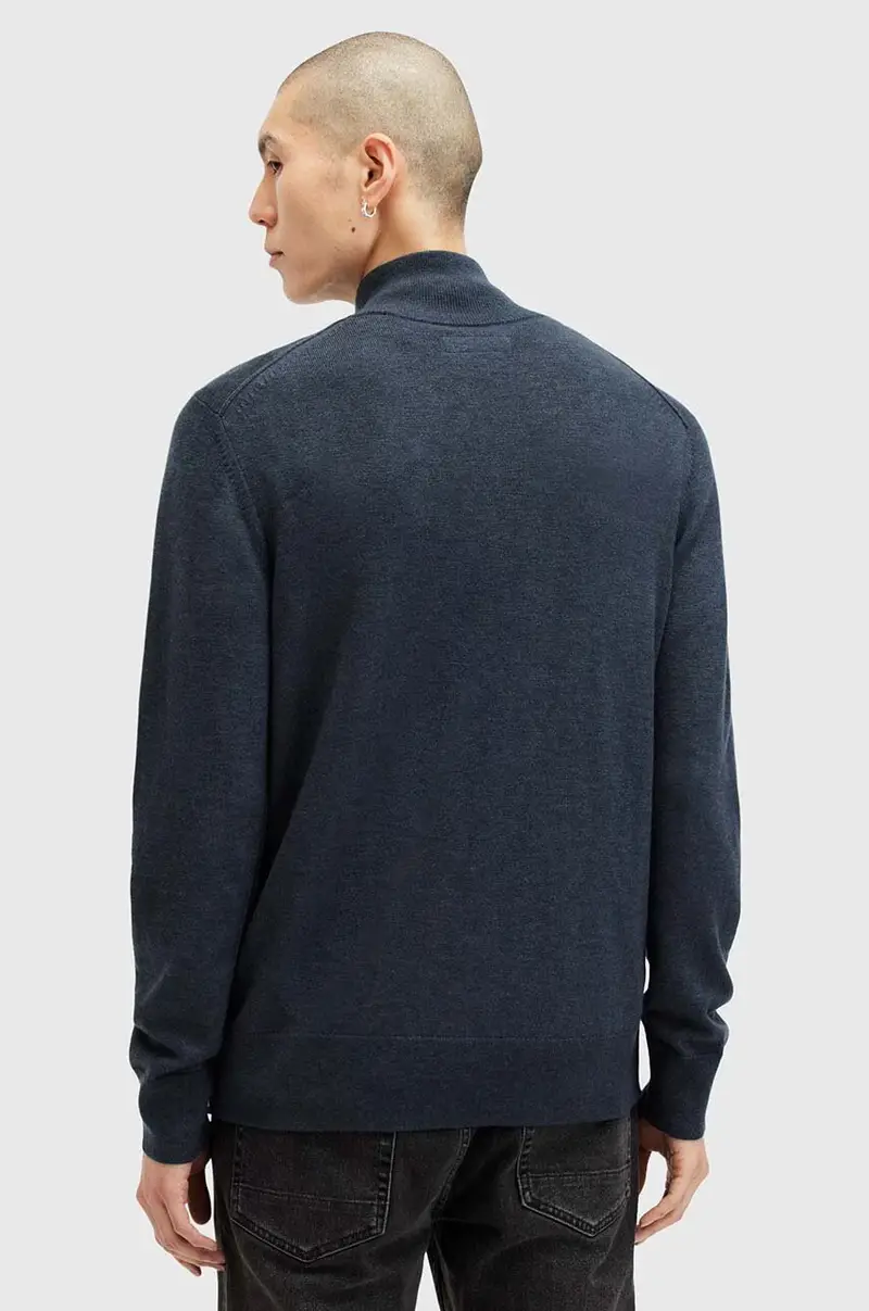 maglione in lana KILBURN ZIP FUNNEL colore nero M082KB Blu navy miniatura 4