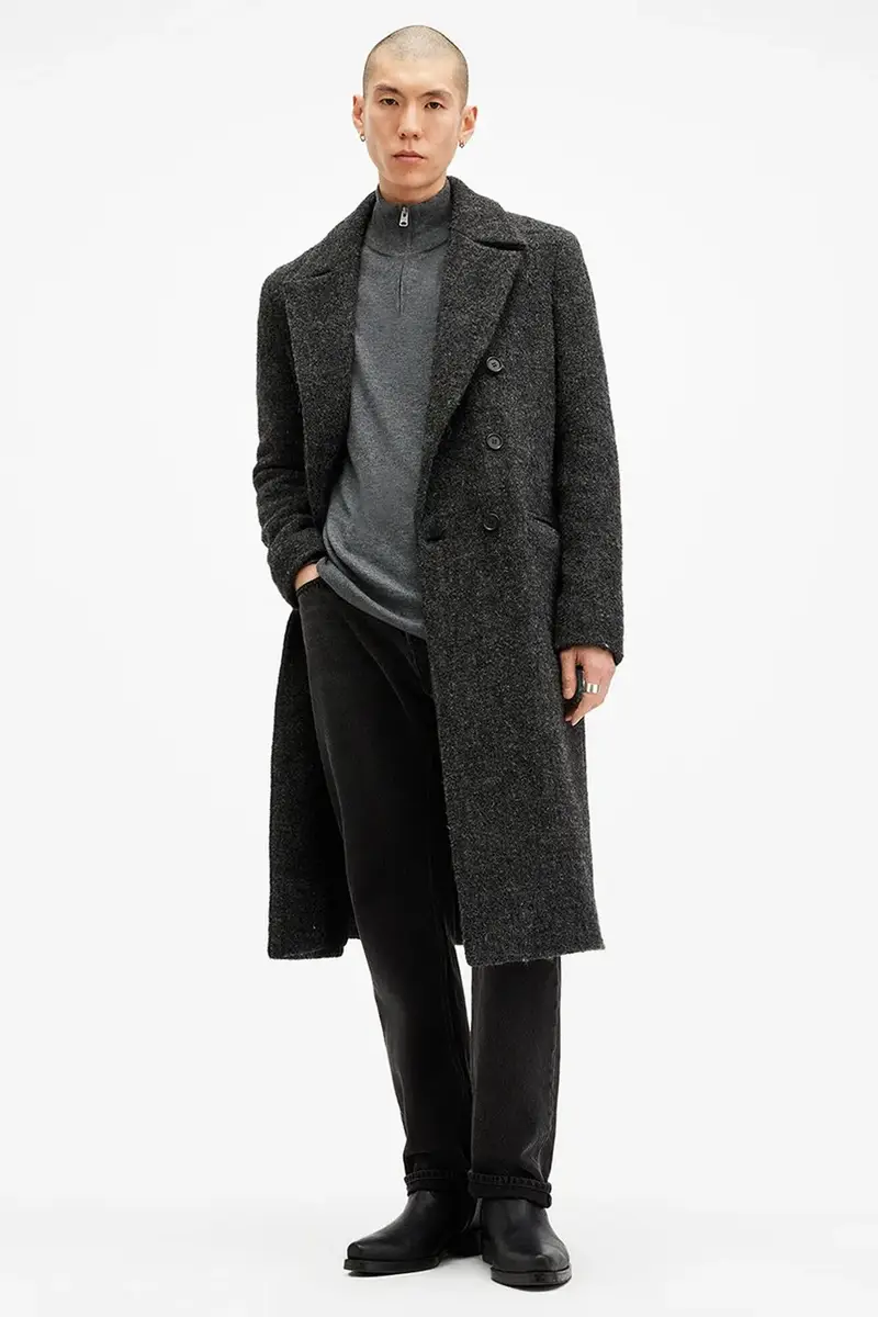 maglione in lana KILBURN ZIP FUNNEL uomo colore nero M082KB Grigio miniatura 5