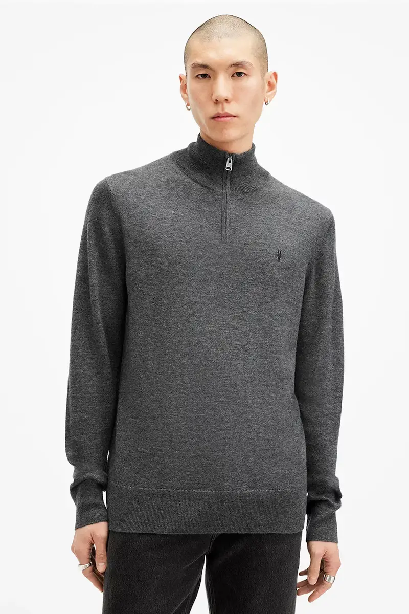 maglione in lana KILBURN ZIP FUNNEL uomo colore nero M082KB Grigio