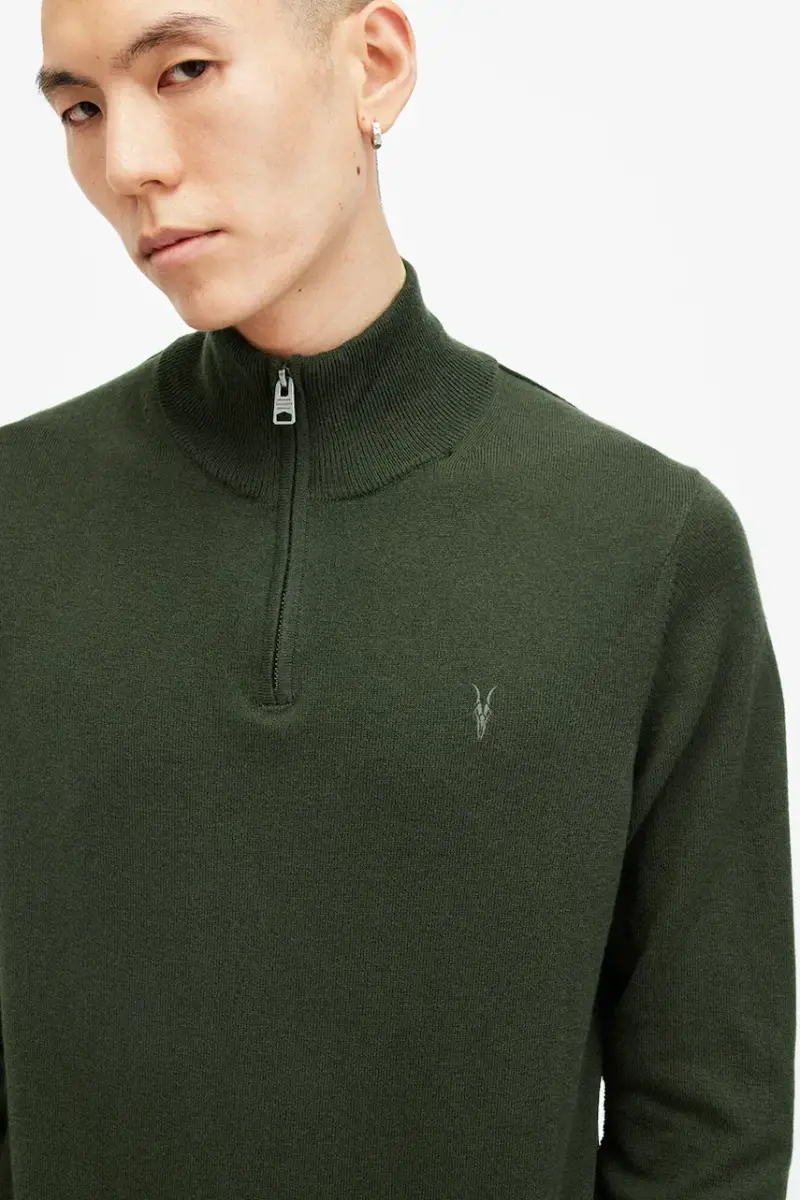 maglione in lana KILBURN ZIP FUNNEL uomo colore nero M082KB Verde miniatura 2