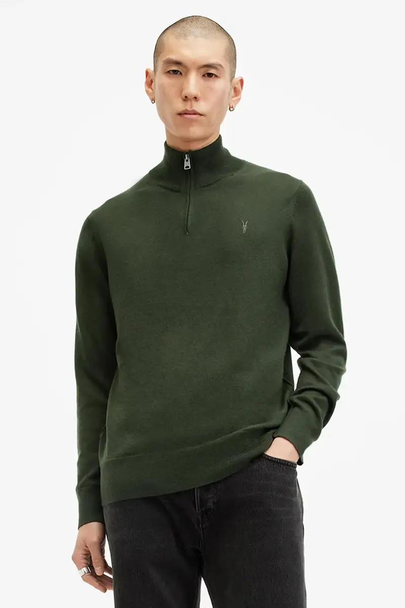 maglione in lana KILBURN ZIP FUNNEL uomo colore nero M082KB Verde