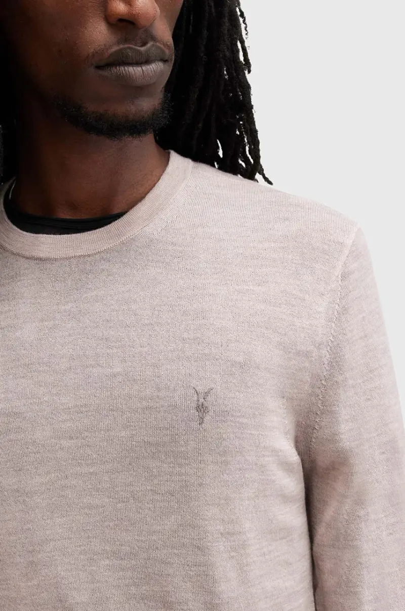 maglione in lana MODE uomo colore grigio M002KZ Beige miniatura 2