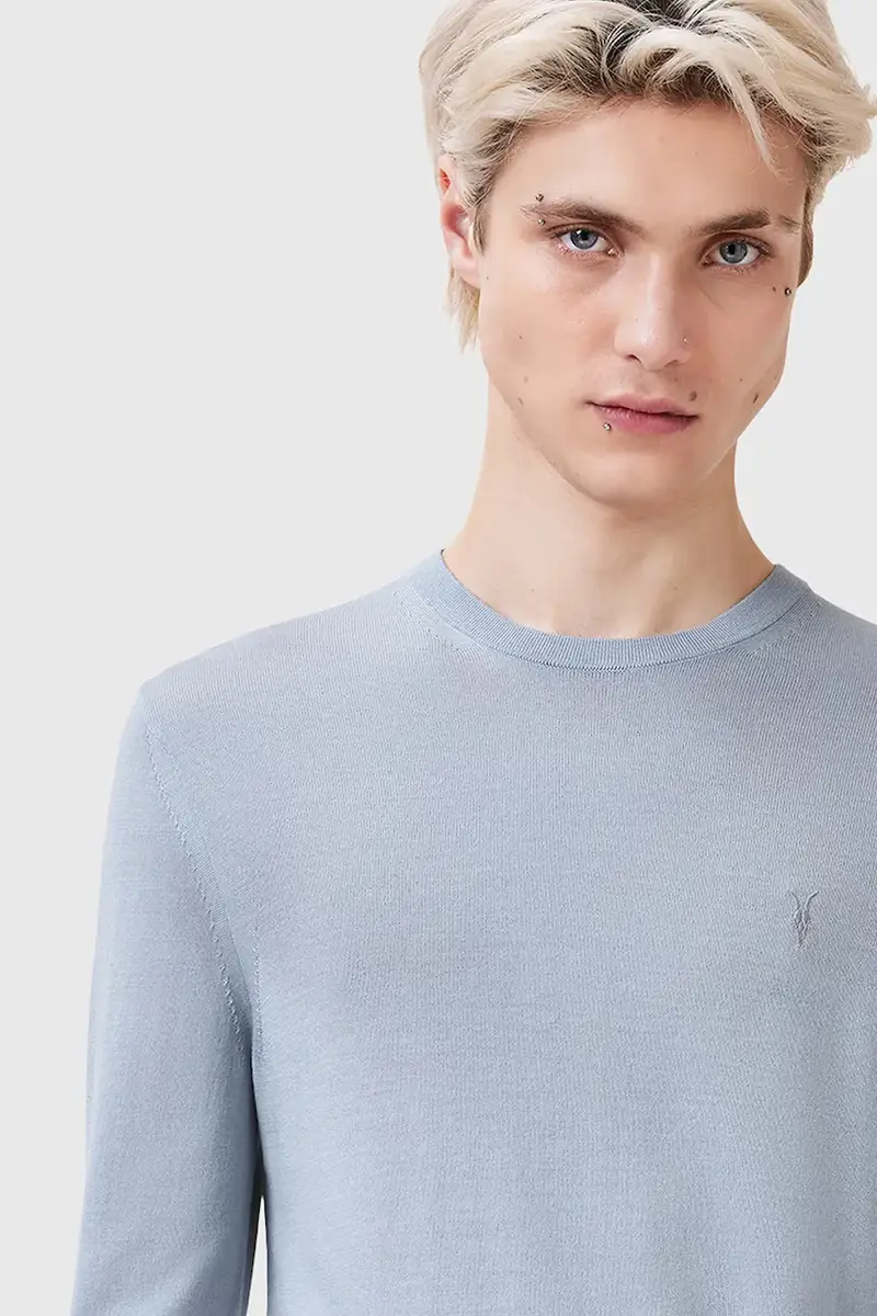 maglione in lana MODE uomo colore grigio M002KZ Blu miniatura 2