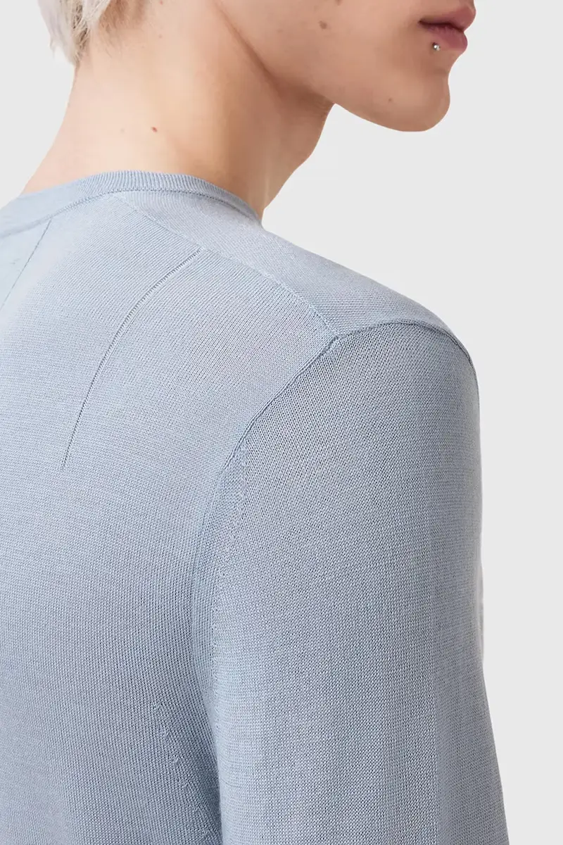 maglione in lana MODE uomo colore grigio M002KZ Blu miniatura 3