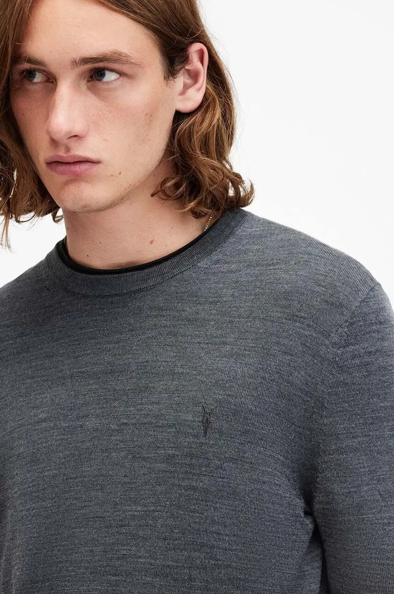 maglione in lana MODE uomo colore grigio M002KZ Blu navy miniatura 2