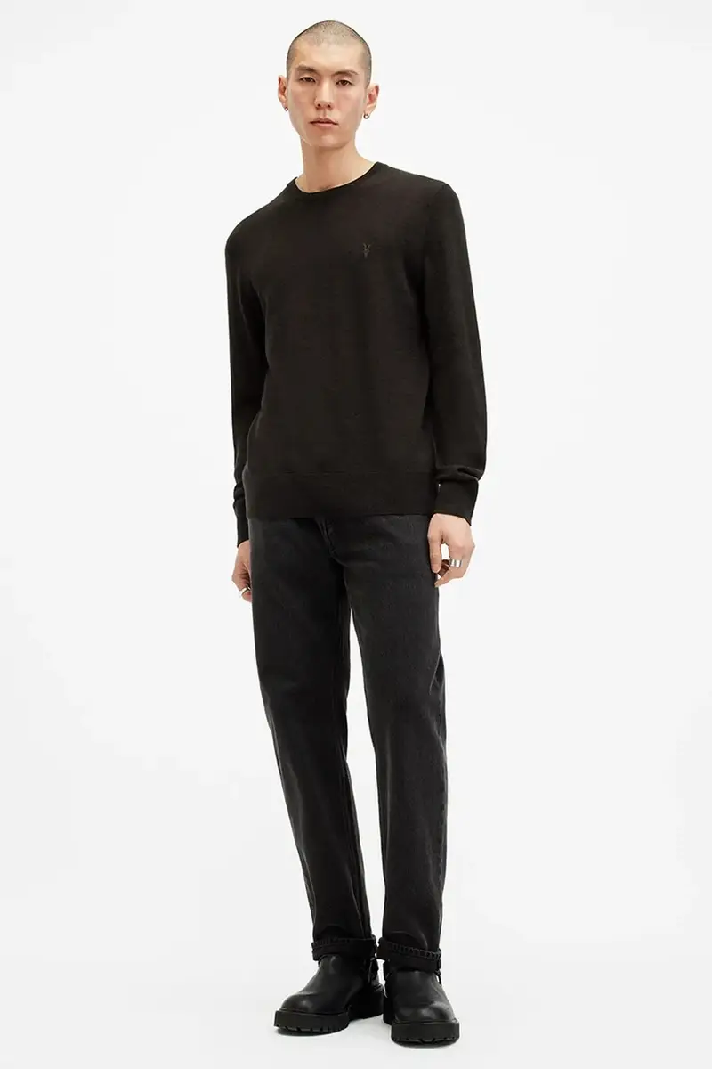 maglione in lana MODE uomo colore grigio M002KZ Marrone miniatura 4