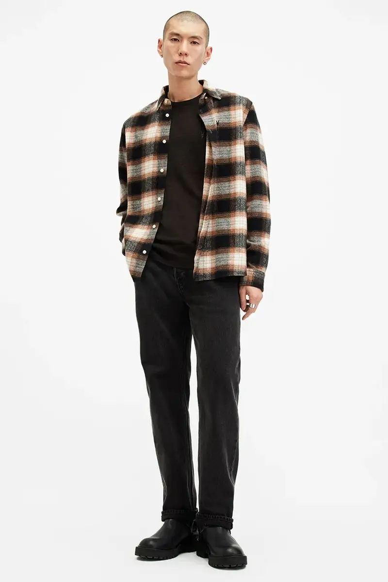 maglione in lana MODE uomo colore grigio M002KZ Marrone miniatura 5