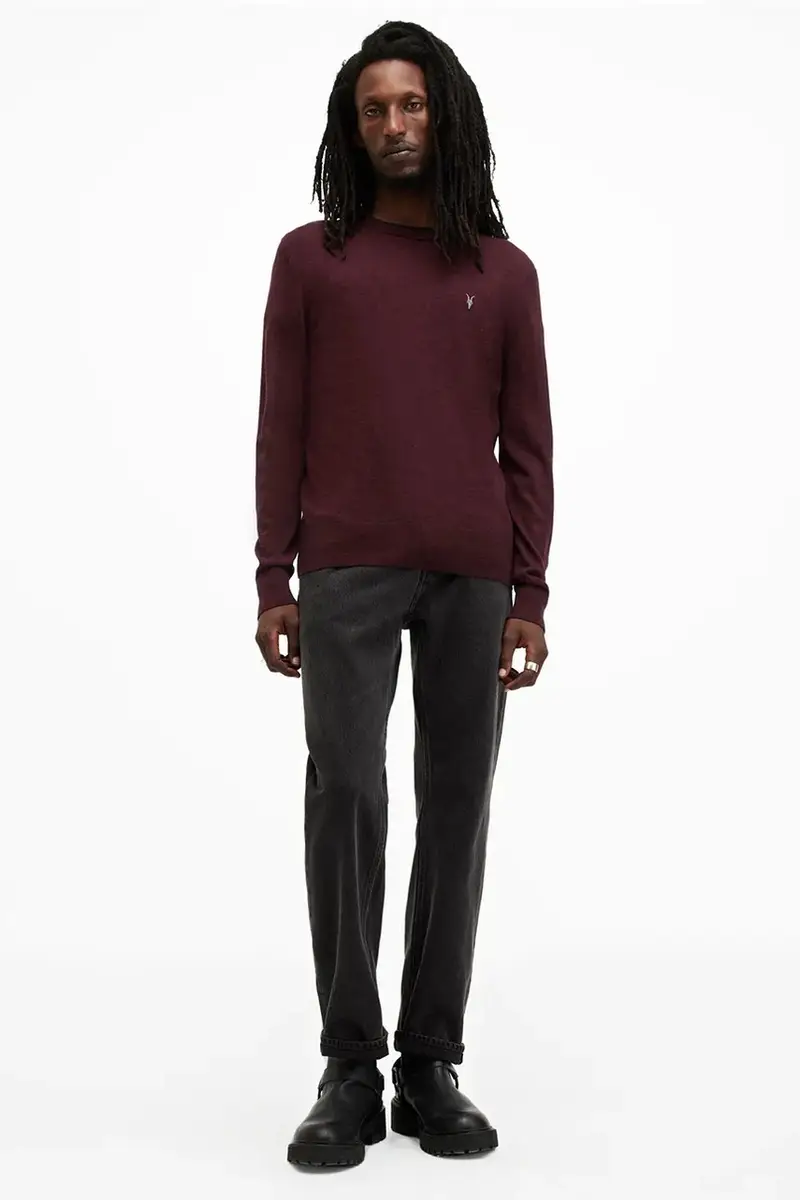 maglione in lana MODE uomo colore grigio M002KZ Violetto miniatura 4