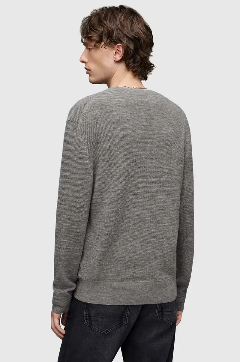 maglione in lana uomo Grigio miniatura 3