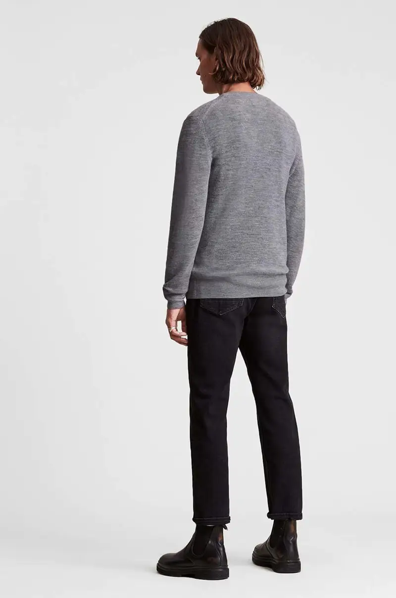 maglione in lana uomo Grigio miniatura 4