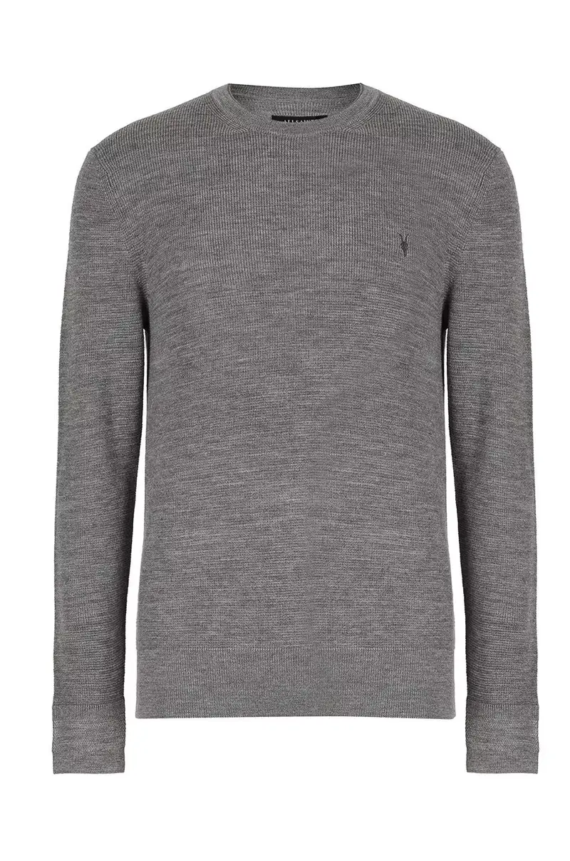 maglione in lana uomo Grigio miniatura 5