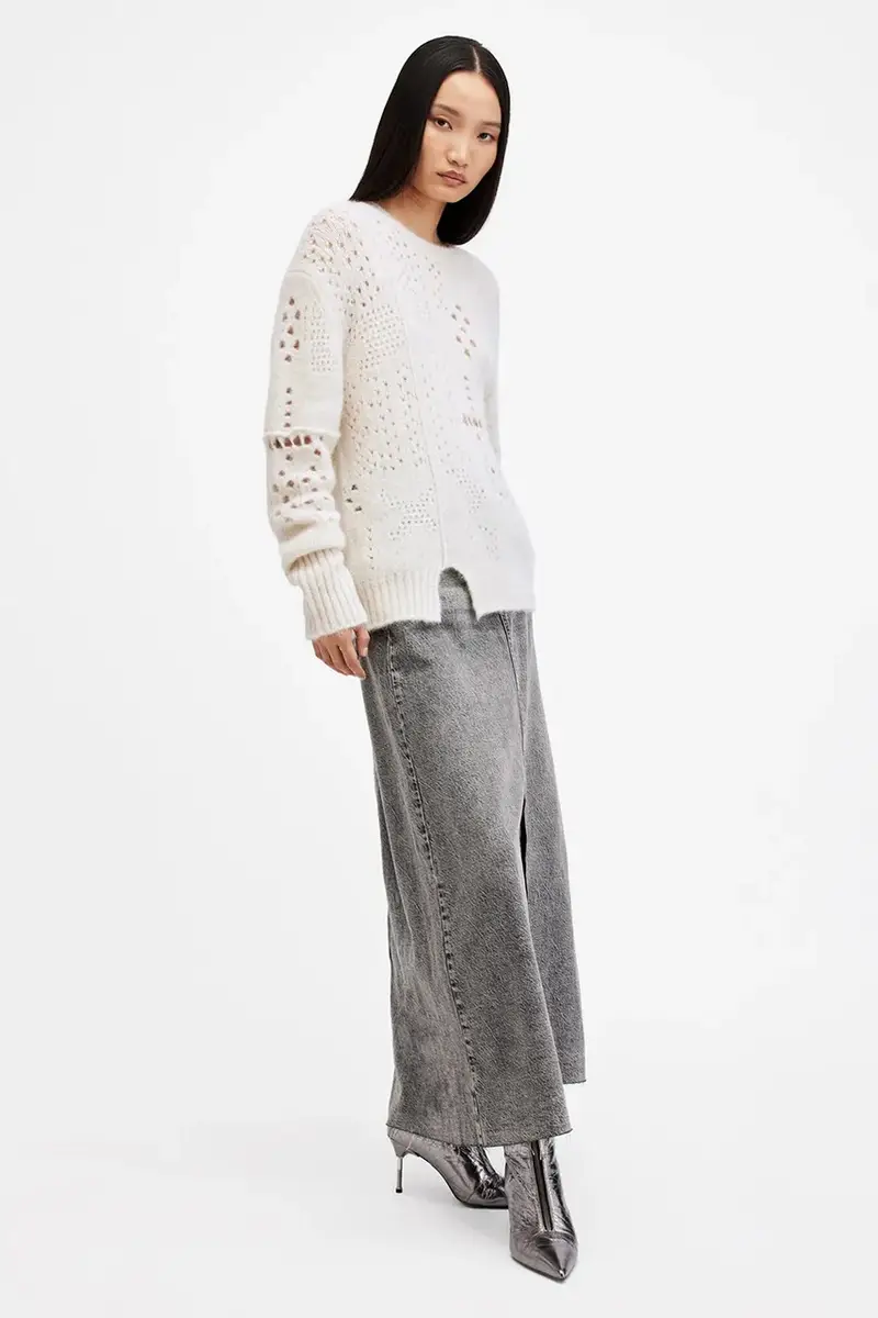 maglione in lana WINNIE donna colore bianco W111KB miniatura 4