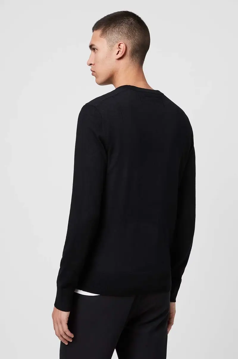maglione Mode Merino Crew Nero miniatura 4