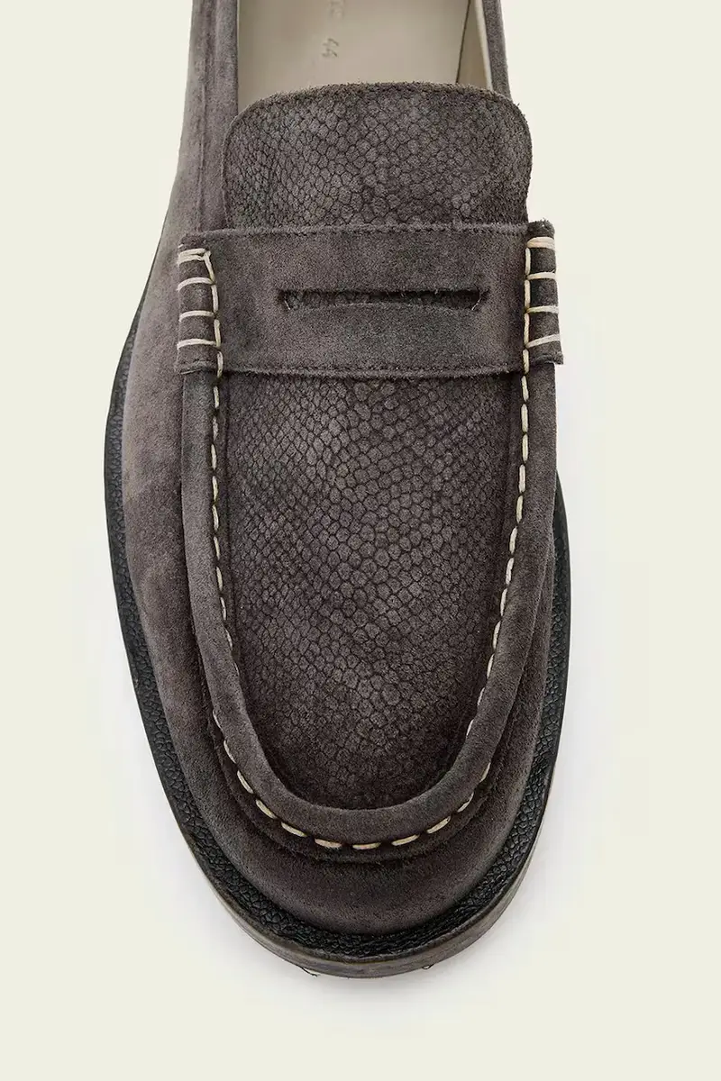 AllSaints Mocassini Uomo Grigio 2982907 miniatura 5