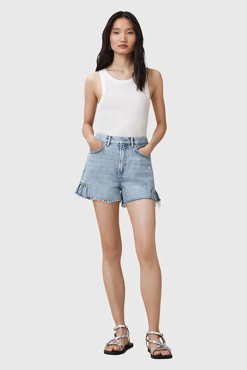 pantaloncini in cotone ELIANA donna colore blu W062EC