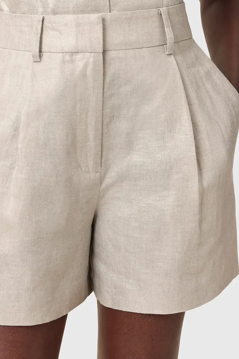 pantaloncini in lino AVERIE donna colore argento W069QC miniatura 3