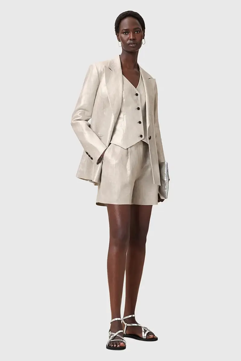 pantaloncini in lino AVERIE donna colore argento W069QC