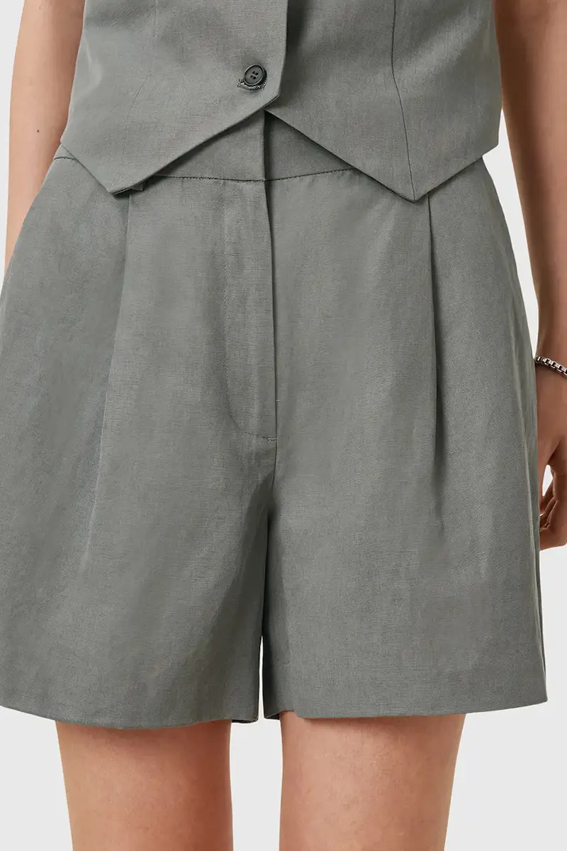 pantaloncini in lino misto AVERIE donna colore grigio W046QC miniatura 3