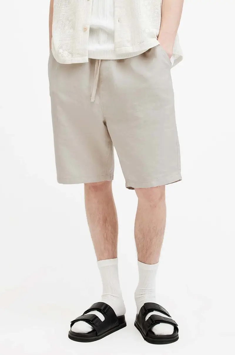 pantaloncini in lino misto HANBURY colore beige MF081Y miniatura 2