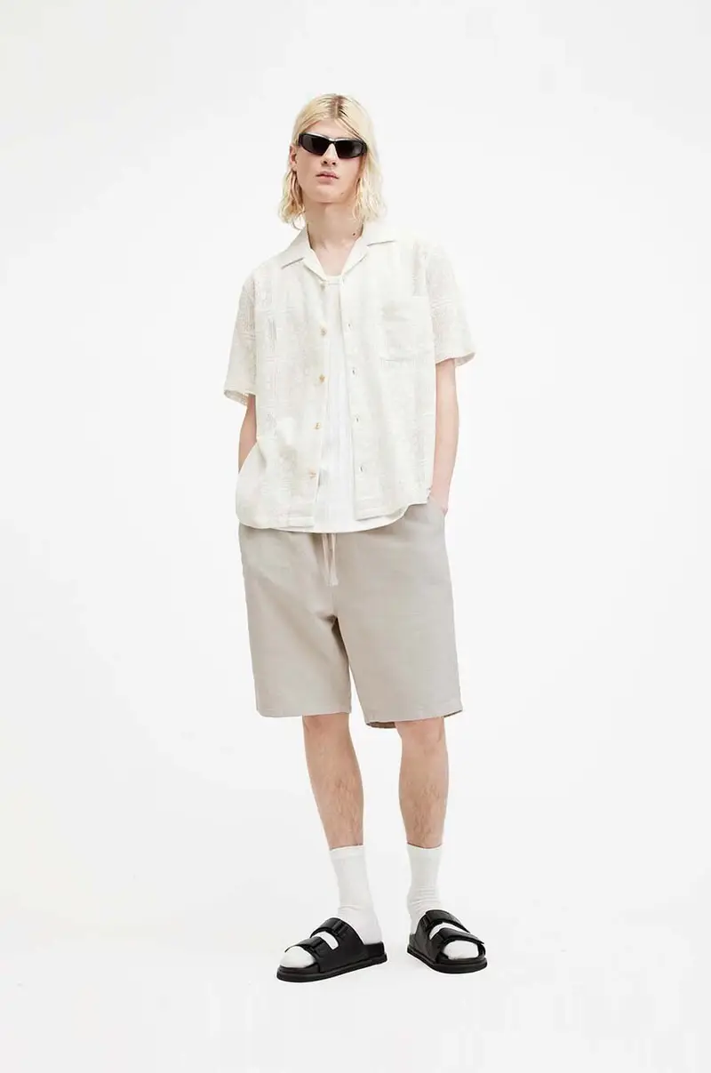 pantaloncini in lino misto HANBURY colore beige MF081Y