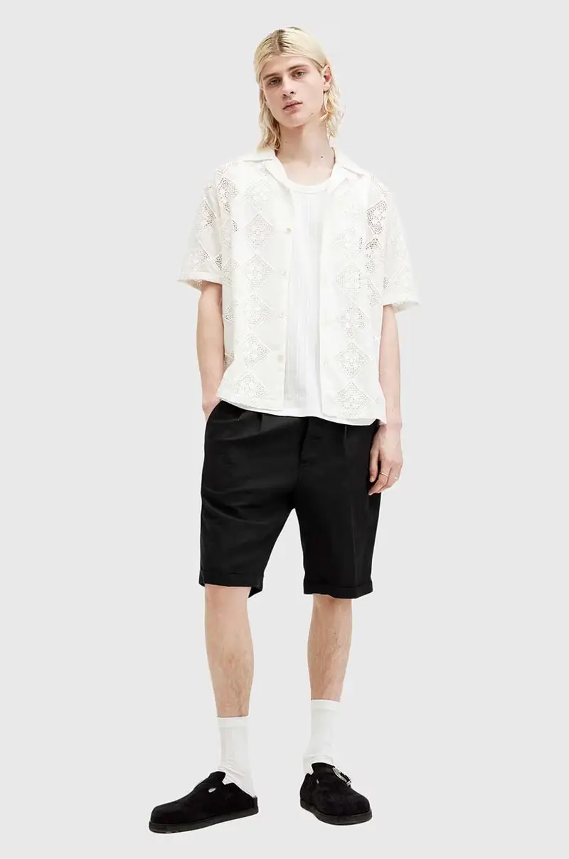 pantaloncini in lino ORA TALLIS colore nero M013TA