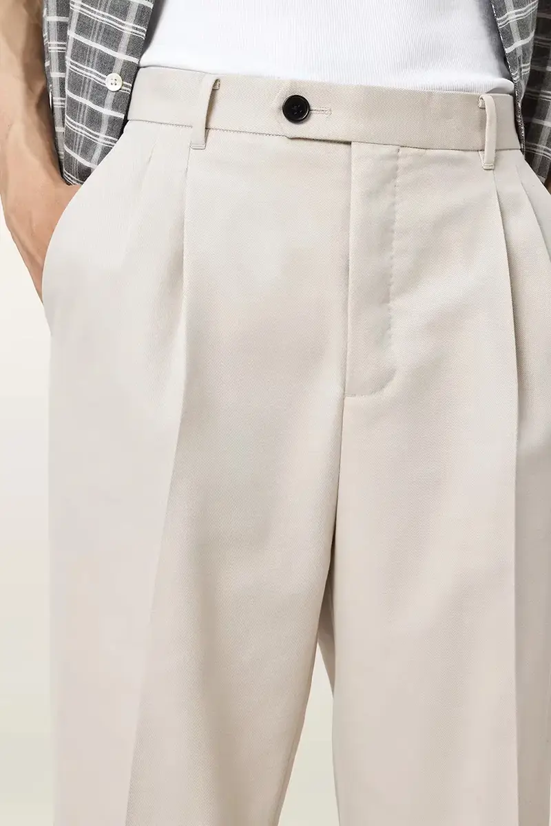 pantaloni con lana TALLIS colore beige M021TD miniatura 3