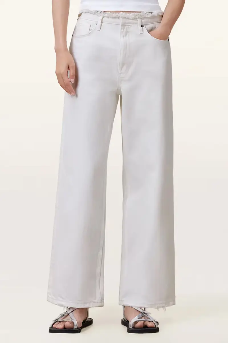 pantaloni in cotone BLAKE donna colore bianco W091EC miniatura 2
