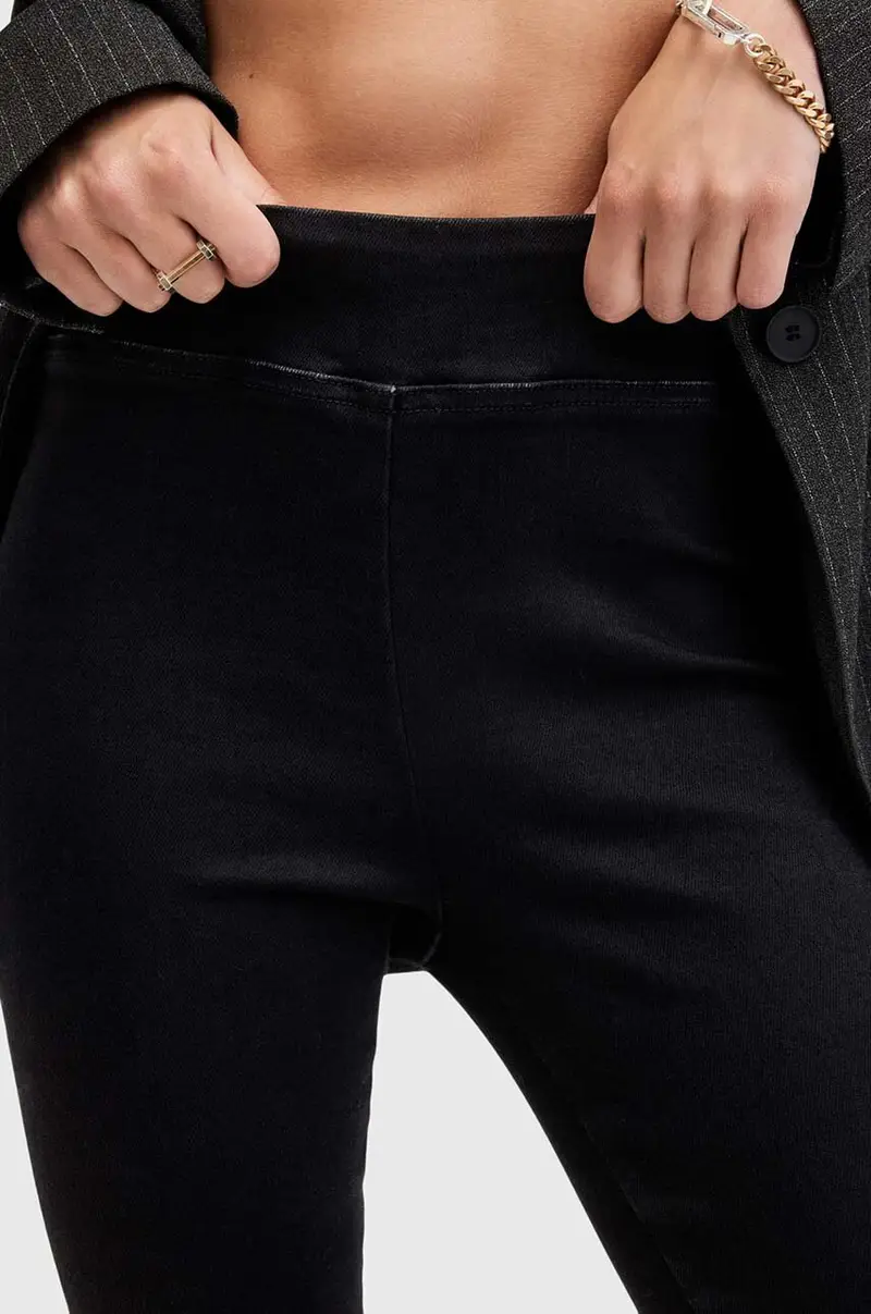 pantaloni in cotone DANI BOOTCUT colore nero W043EB miniatura 3