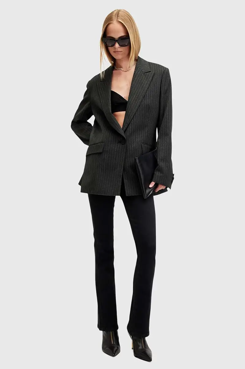 pantaloni in cotone DANI BOOTCUT colore nero W043EB