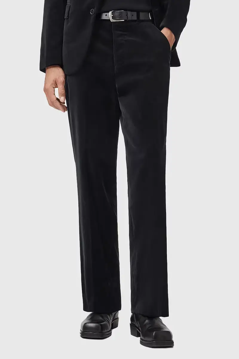 pantaloni in cotone SAGA uomo colore nero M018QD miniatura 2