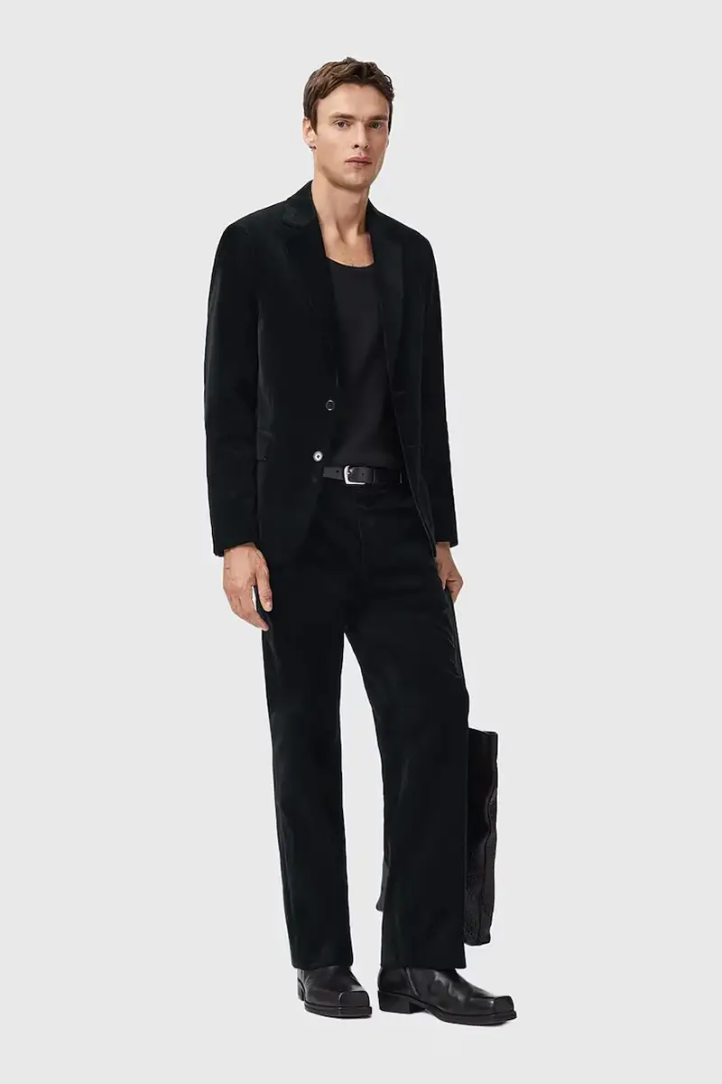 pantaloni in cotone SAGA uomo colore nero M018QD