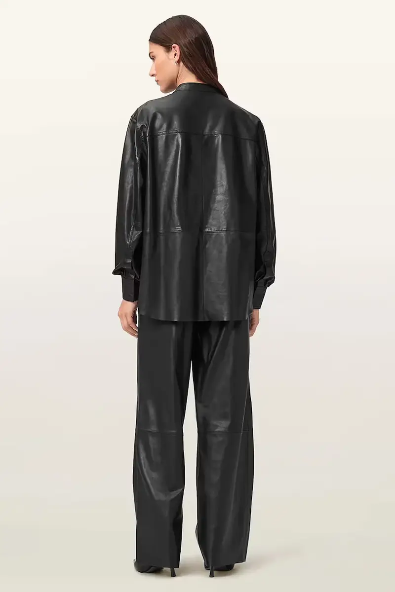 pantaloni in pelle ASH donna colore nero W028TD miniatura 5