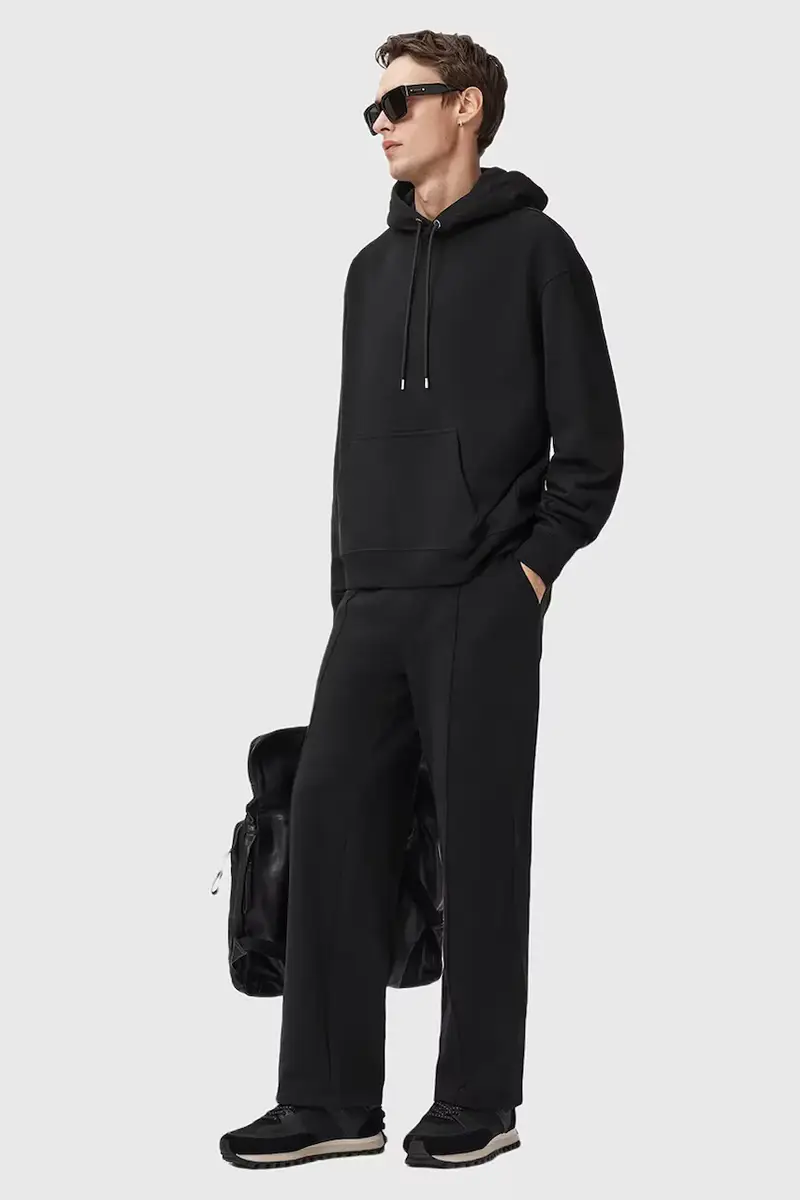 pantaloni tuta di cotone MILO uomo colore nero M010TD