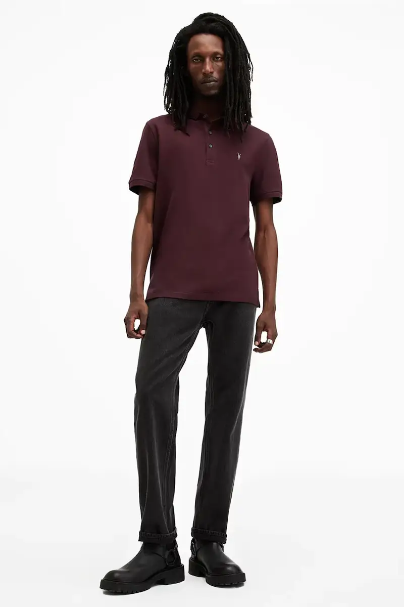 polo in cotone REFORM colore rosso M075PB Granata miniatura 5